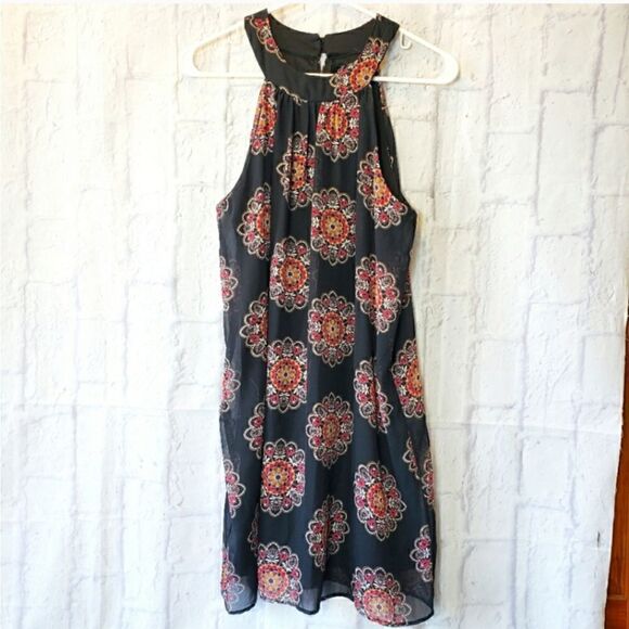CRYSTAL SKY Sleeveless Boho Halter-style Dress - Picture 1 of 7